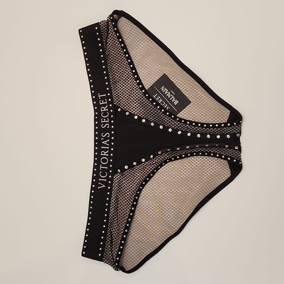 RARE NWT Balmain X Victoria's Secret fishnet bra and panty set size large! - Picture 11 of 11